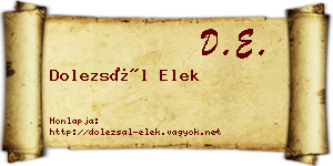 Dolezsál Elek névjegykártya